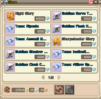 Tienda PVP: armas Sublime y Tenax